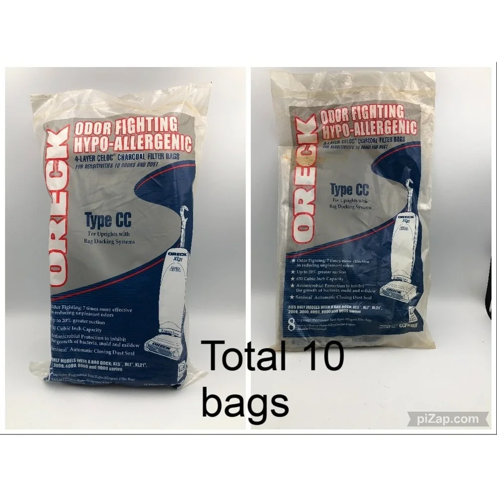 ORECK Type CC 4 Layer Celoc Charcoal Filter Type CC Vacuum Bags CCPK80F 10 total
